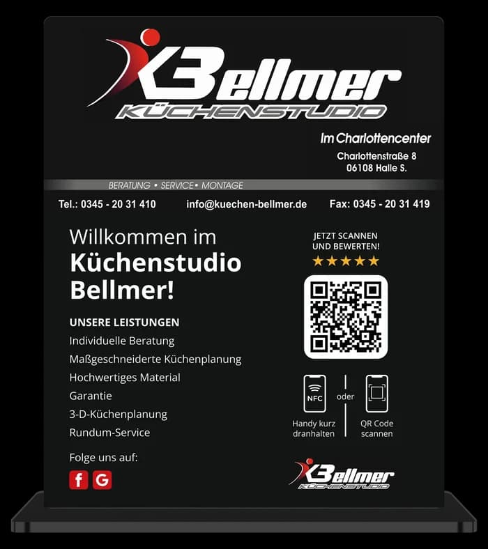 Der Aufsteller von Küchenstudio Bellmer